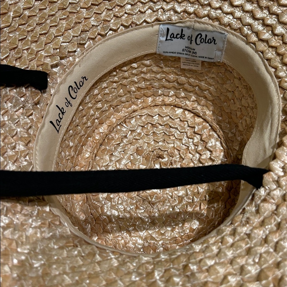 Lack Of Color Natural Straw Hat with Black Ribbon - Picture 3 of 5